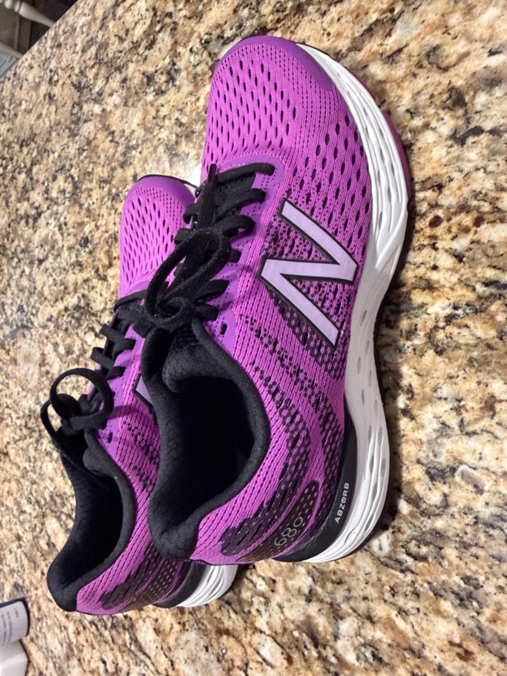 New Balance Women's Vibrant Purple & Black Running Sneakers - Picture 4 of 6